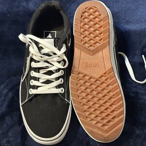 Vans Platform Black and White Canvas Sneakers